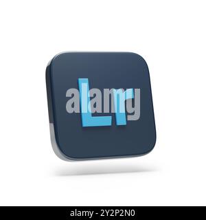 Buenos Aires, Argentina - August 31th, 2024: Adobe Lightroom three-dimensional logo isolated on white background. 3d illustration. Stock Photo