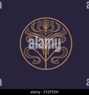 Abstract flower outlines vector design. Cosmetics, Spa, Beauty salon Decoration Boutique vector symbol, Vector illustration, Graphic Design Editable D Stock Vector