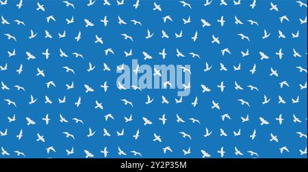 Flying birds seamless pattern. Freedom sign background. Animal wildlife Stock Vector