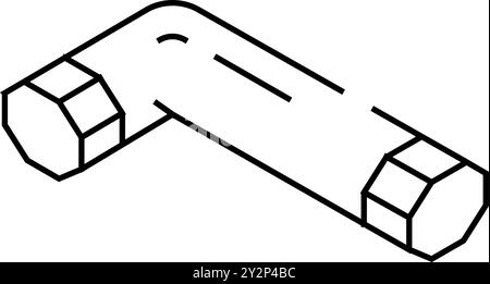square key assembly furniture line icon vector. square key assembly ...