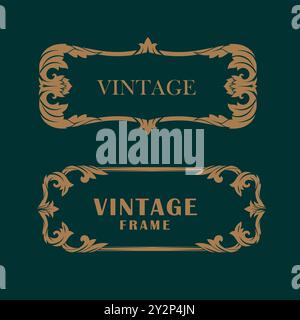 Luxury frame Art nouveau style vintage floral ornament illustration vector Stock Vector