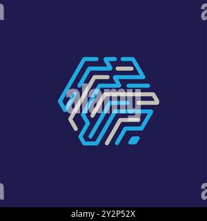 Tech cube design for internet technology business. Abstract symbol concept for hi-tech development company. Stock Vector
