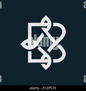 business letter B knots style symbol. letter mark with the intricate beauty of a knot Stock Vector