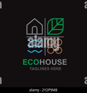 ecology nature house line icon vector illustration Stock Vector