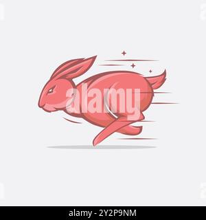 rabbit, bunny running fast speed symbol template illustration Stock Vector