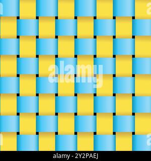 Seamless pattern of interwoven multicolored ribbons. Stock Vector
