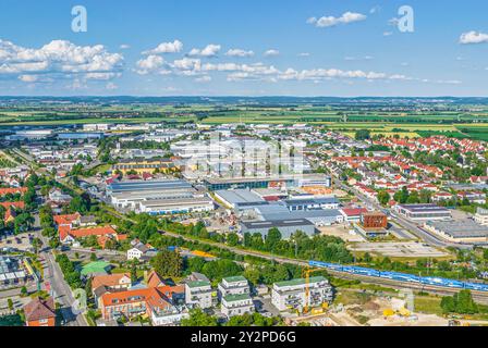 Aerial view to Nördlingen in the Geopark Ries in northern Swabia Stock Photo