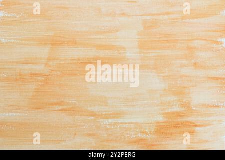 Apricot orange watercolor paint hand drawn brush strokes on paper background Stock Photo