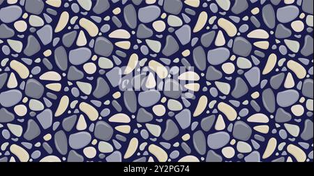 colorful Pebble stone , shingle beaches seamless pattern vector Stock Vector