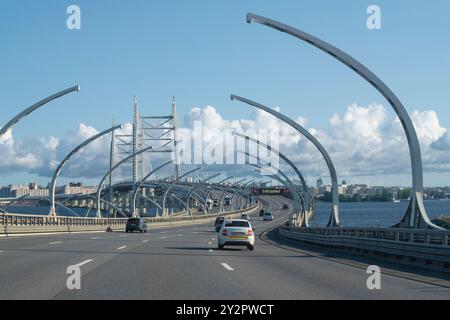 SAINT PETERSBURG, RUSSIA - AUGUST 18, 2024: Western High Speed Diameter on a sunny summer day Stock Photo