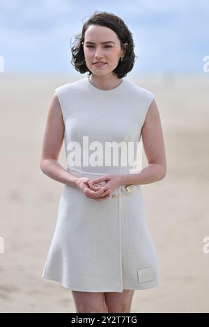 Deauville, France. 11th Sep, 2024. Daisy Ridley attending a photocall during the 50th American Film Festival in Deauville, France on September 11, 2024. Photo by Julien Reynaud/APS-Medias/ABACAPRESS.COM Credit: Abaca Press/Alamy Live News Stock Photo