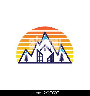 Real Estate Building, Construction, Mortgage, ECO House and Home Key Logo Concept Stock Vector