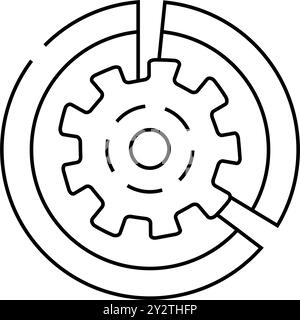 erp working processing line icon vector illustration Stock Vector Image ...