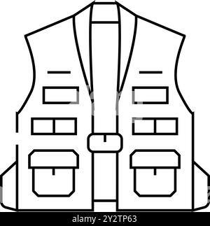 Hunter vest icon, black monochrome style Stock Vector Image & Art - Alamy