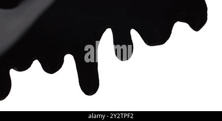 Sample of black printer ink isolated on white, top view Stock Photo