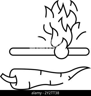 spicy vegetable burn scale line icon vector. spicy vegetable burn scale ...