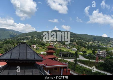 Shree Pancha Mahalaxmi Temple - Viral Temple in Sankhu - Hindu temple in Changunarayan, Nepal Stock Photo