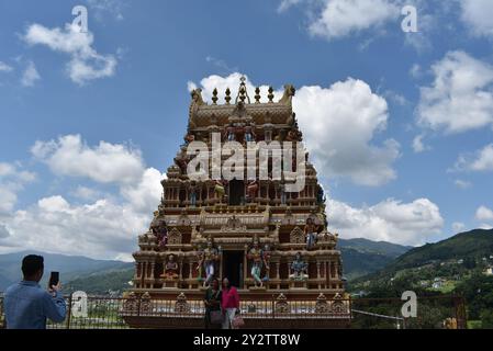 Shree Pancha Mahalaxmi Temple - Viral Temple in Sankhu - Hindu temple in Changunarayan, Nepal Stock Photo