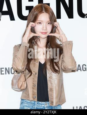 Seoul, South Korea. 11th Sep, 2024. South Korean musician XOOOS, attends a photocall for the Lagence store open event at the Lotte Department in Seoul, South Korea on September 11, 2024. (Photo by Lee Young-ho/Sipa USA) Credit: Sipa USA/Alamy Live News Stock Photo