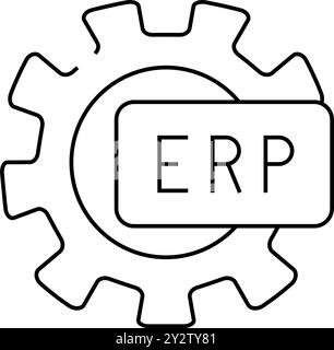 erp working processing line icon vector illustration Stock Vector Image ...