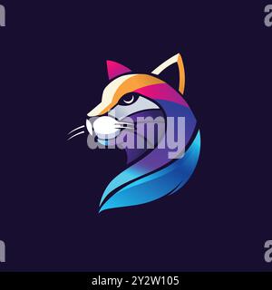 colorful puma head design vector illustration Stock Vector