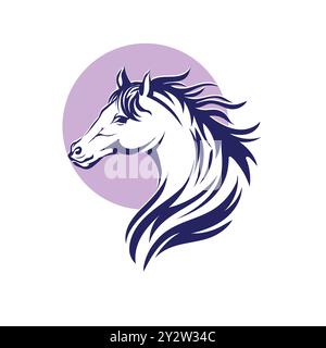 Beautiful Horse Head Silhouette vector illustration Stock Vector
