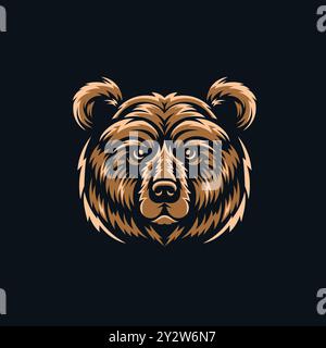 vector illustration of abstract grizzly bear head symbol Stock Vector