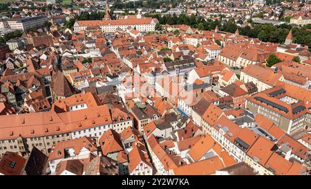 Aerial views of the old town in Amberg, Bavaria, Germany Stock Photo