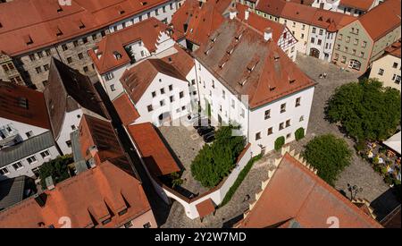 Aerial views of the old town in Amberg, Bavaria, Germany Stock Photo