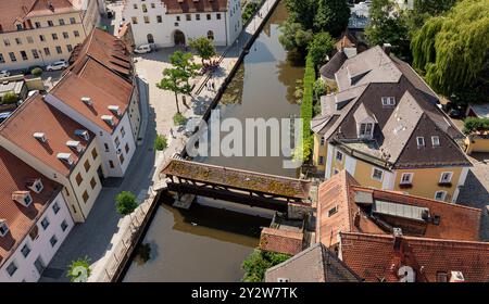 Aerial views of the old town in Amberg, Bavaria, Germany Stock Photo