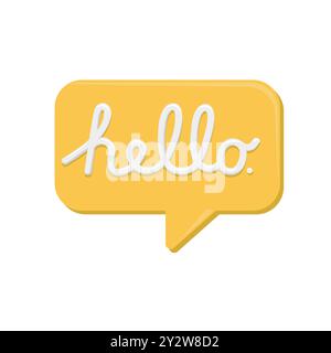 Hello lettering with speech bubble.Vector Stock Vector