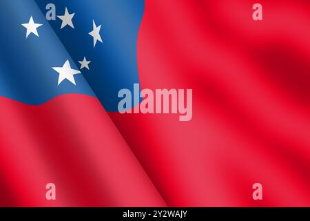 Western Samoa flag 3d illustration Stock Photo