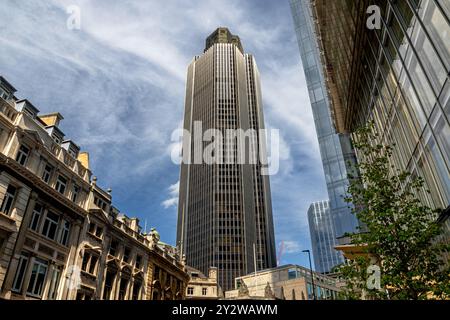 Tower 42 , also known as the NatWest Tower  an 83-metre-tall (600 ft) skyscraper in the City of London,  opened in 1981 ,City Of London ,London UK Stock Photo