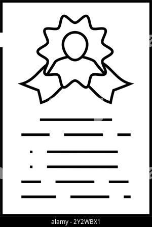 talent certificate of manager line icon vector. talent certificate of ...