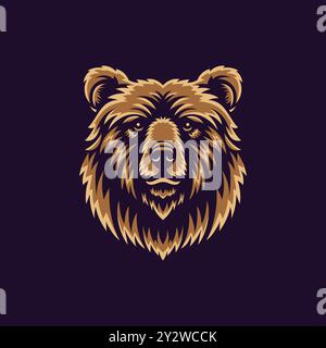 vector illustration of abstract grizzly bear head symbol Stock Vector