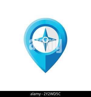 Location icon vector. Pin sign Isolated on white background. Navigation map, gps, direction, place, compass Stock Vector