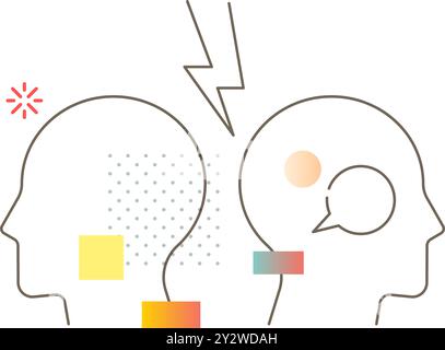 Ego Conflict - Disagreement - Business Illustration as EPS 10 File Stock Vector