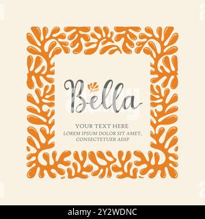 decorative Floral abstract trendy creative frame background, abstract organic coral reef decorative blank frame Stock Vector