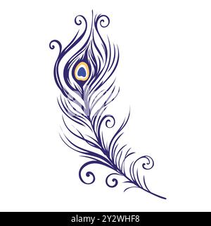 Peacock feathers on a white background. Vector Illustration Stock Vector