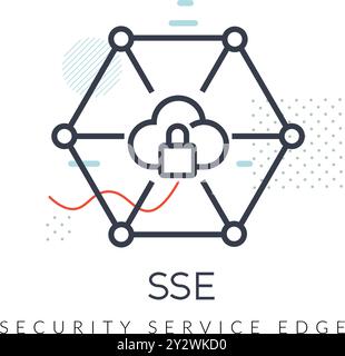 Security Service Edge - SSE Icon - Stock Illustration as EPS 10 File Stock Vector