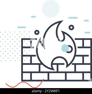 Secure Protection - Firewall Icon - Stock Illustration as EPS 10 File Stock Vector