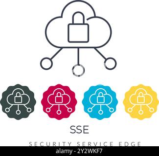 Security Service Edge - SSE Icon - Stock Illustration as EPS 10 File Stock Vector