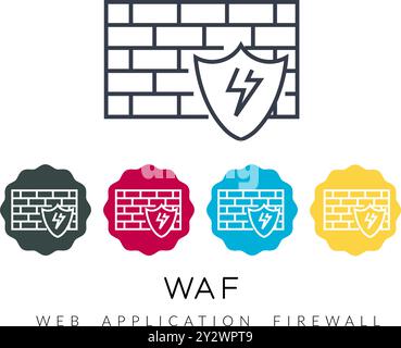 Secure Protection - Web Application Firewall - WAF Icon - Stock Illustration as EPS 10 File Stock Vector