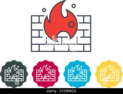 Secure Protection - Firewall Icon - Stock Illustration as EPS 10 File Stock Vector