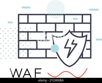 Secure Protection - Web Application Firewall - WAF Icon - Stock Illustration as EPS 10 File Stock Vector