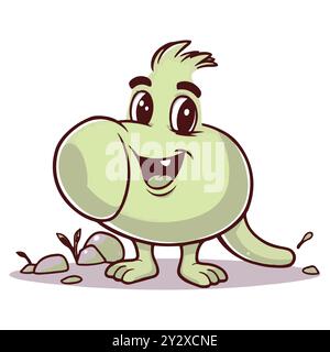 Cute Cartoon Dinosaur best Character Smiling Illustration Stock Vector