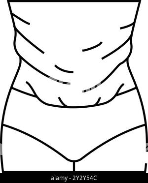 stretched skin line icon vector illustration flat Stock Vector Image ...