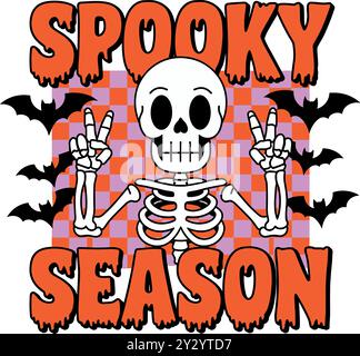Spooky Season Skeleton Stock Vector