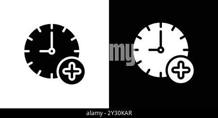 Extra hours icon vector logo set collection or bundle pack group Stock Vector
