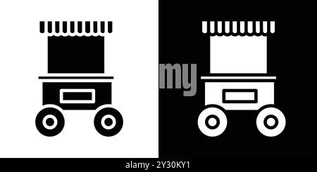 Food cart icon vector logo set collection or bundle pack group Stock Vector